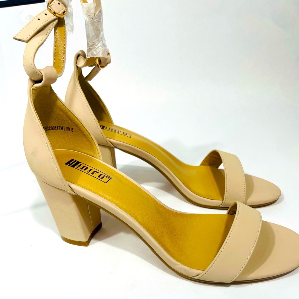 IDIFU Women's Cookie-LO Low Block Heels Chunky Sandals Ankle Strap Wedding